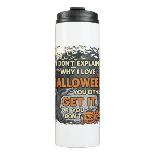 Halloween Get It Spooky Tree Pumpkins Bats Spiderw Thermal Tumbler