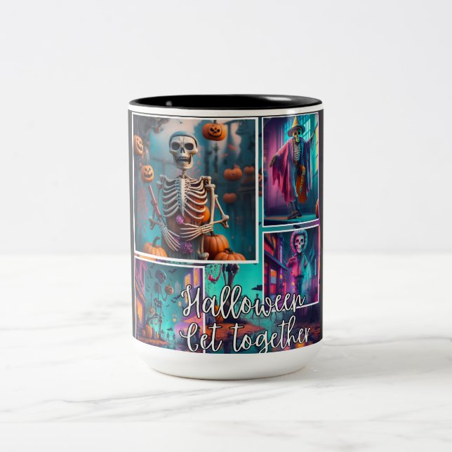 Halloween get together Two-Tone coffee mug (Center)