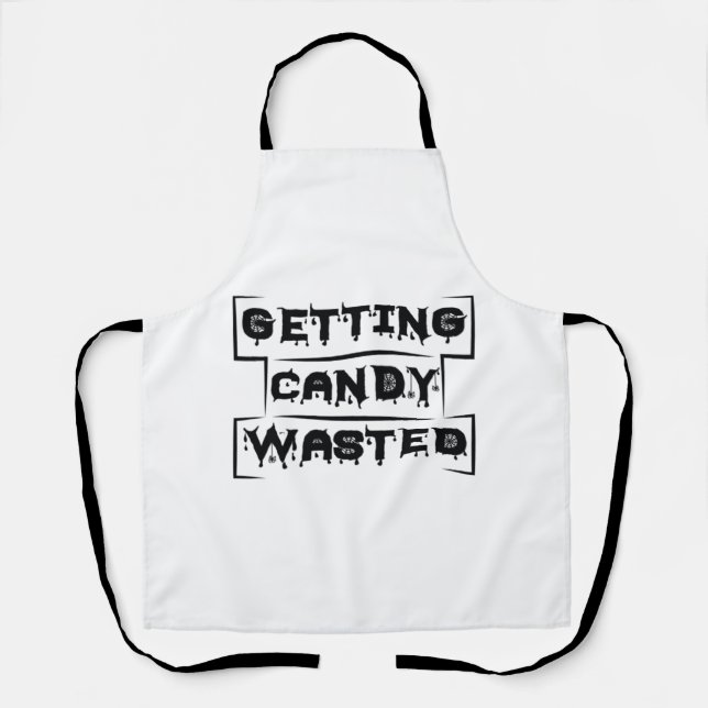 Halloween Getting Candy Wasted Birthday Apron (Front)