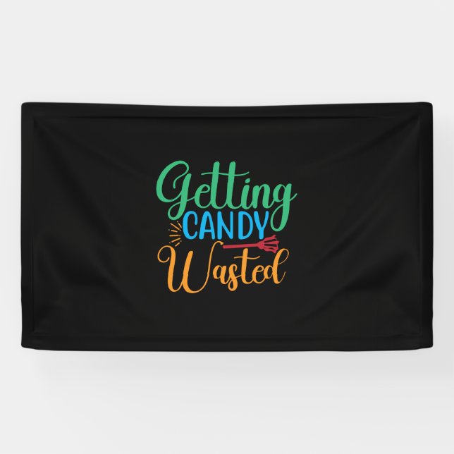 Halloween Getting Candy Wasted Birthday Banner (Horizontal)