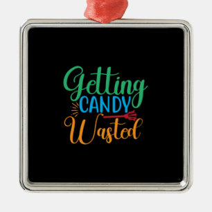 Halloween Getting Candy Wasted Birthday Metal Tree Decoration