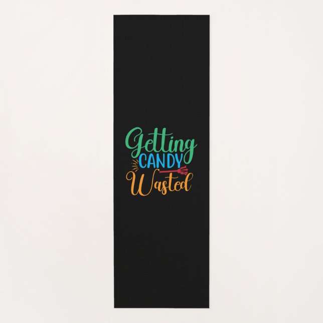 Halloween Getting Candy Wasted Birthday Yoga Mat (Front)