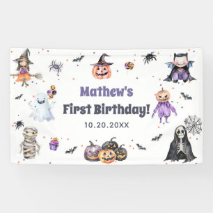 Halloween Ghost 1st Birthday Party Banner