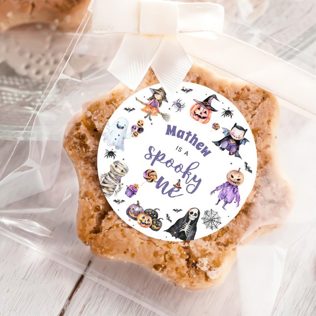 Halloween Ghost 1st Birthday Party Classic Round Sticker (Creator Uploaded)