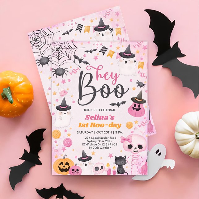 Halloween Ghost 1st Birthday Party Invitation (Creator Uploaded)