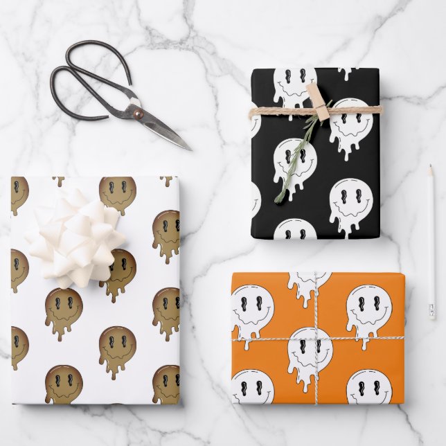 Halloween ghost ☜ 3 wrapping paper sheet (Front)