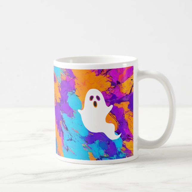 Halloween Ghost Abstract Holiday Mug (Right)