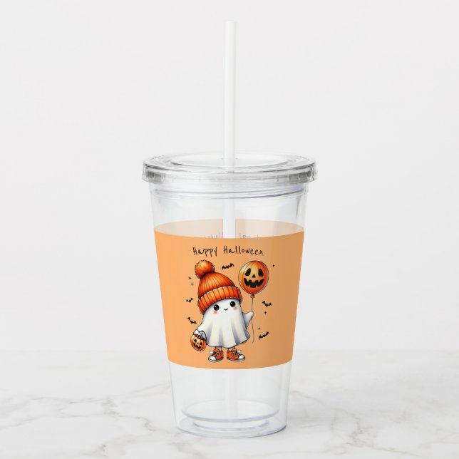 Halloween Ghost Acrylic Tumbler (Front)
