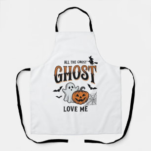 Halloween Ghost All The Ghost Love Me Funny Vintag Apron