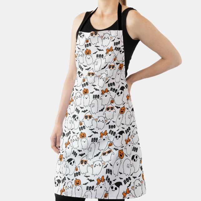 Halloween Ghost and Bats Apron (Insitu)