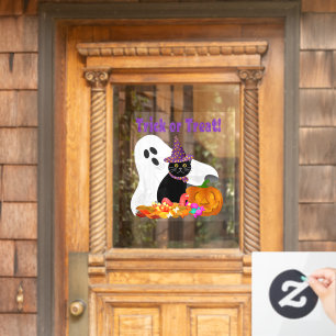 Halloween Ghost and Black Cat Window Cling