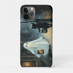 Halloween Ghost and Cat Encounter iPhone 11 Pro Case