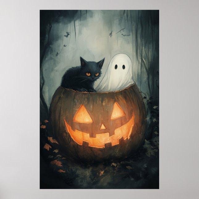 Halloween Ghost and Cat SPA Poster (Front)