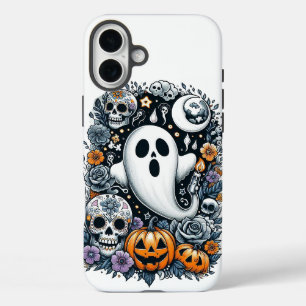 Halloween Ghost and clipart iPhone 16 Plus Case