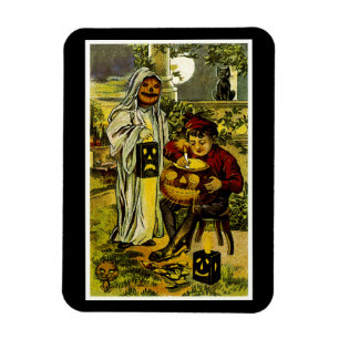 Halloween Ghost and Jack-o-Lantern Magnet