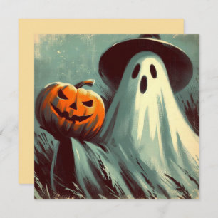 Halloween Ghost and Jack-o'lantern Spooky Card