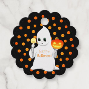 Halloween ghost and pumpkin favour tags