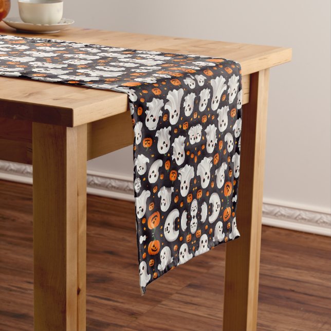 Halloween Ghost and Pumpkin Table Runner (In Situ)