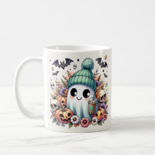 Halloween Ghost and pumpkins Coffee Mug