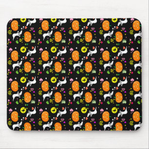 Halloween Ghost and Pumpkins Mouse Mat