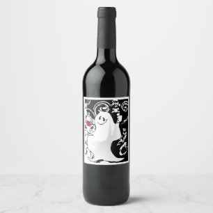 Halloween Ghost and Spirits Wine Label