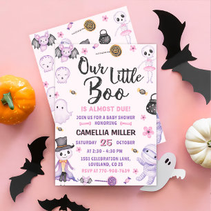 Halloween Ghost Baby Girl Shower Party Invitation