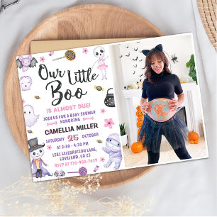 Halloween Ghost Baby Girl Shower Party Photo Invitation