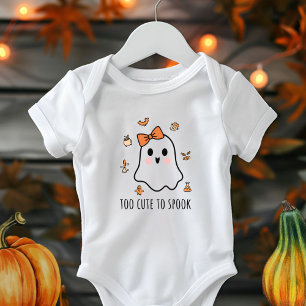 Halloween Ghost Baby Girls Too Cute To Spook Bodysuit