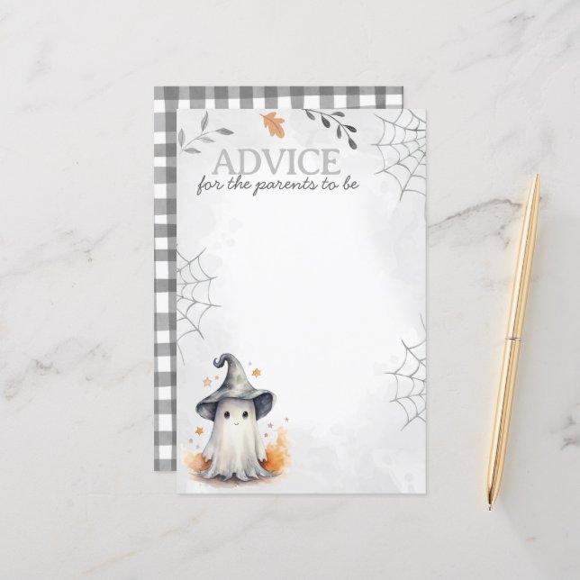 Halloween Ghost Baby Shower Advice Activity (Front/Back In Situ)