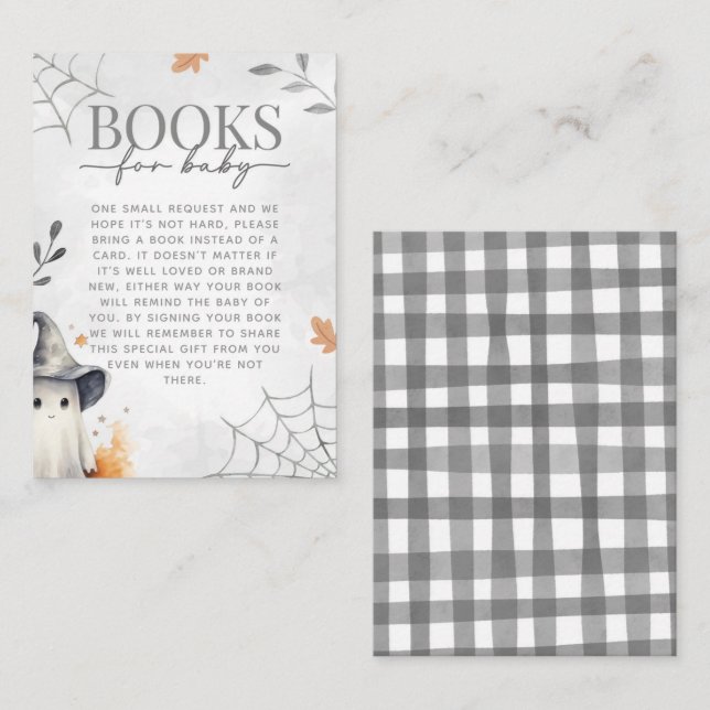 Halloween Ghost Baby Shower Book Request Enclosure Card (Front/Back)