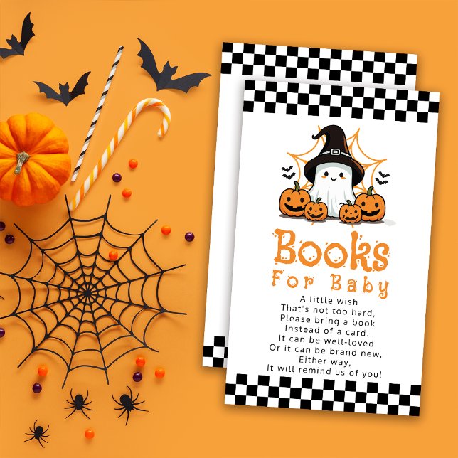 Halloween Ghost Baby Shower Books for Baby Enclosure Card (Creator Uploaded)
