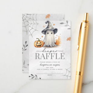 Halloween Ghost Baby Shower Diaper Raffle Enclosure Card
