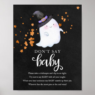 Halloween Ghost Baby Shower Don't Say Baby Sign