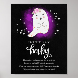 Halloween Ghost Baby Shower Don't Say Baby Sign