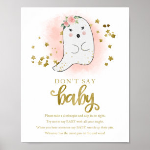 Halloween Ghost Baby Shower Don't Say Baby Sign