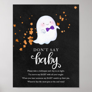 Halloween Ghost Baby Shower Don't Say Baby Sign