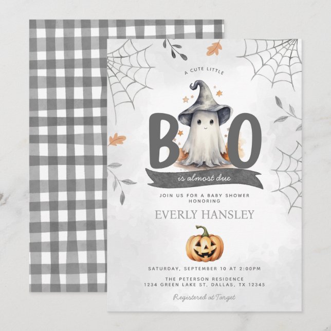 Halloween Ghost Baby Shower Invitation (Front/Back)