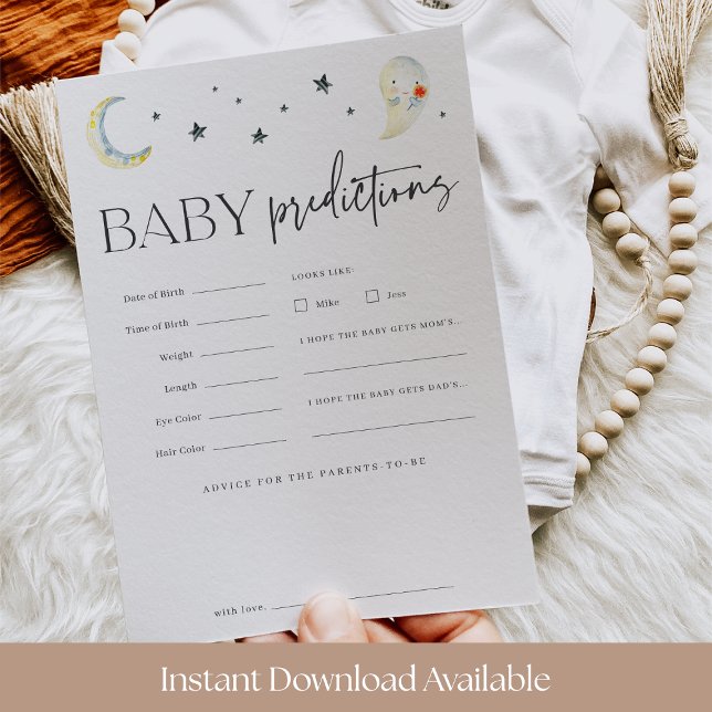 Halloween Ghost Baby Shower Predictions Game Card (Creator Uploaded)