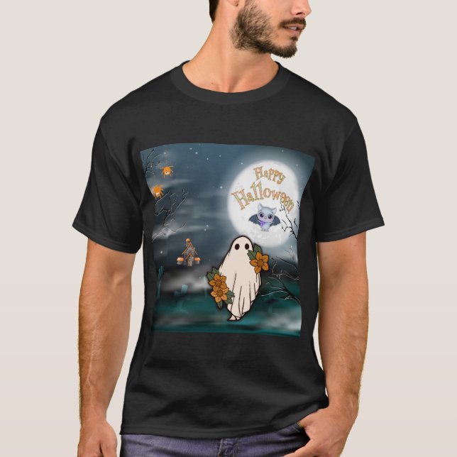 Halloween Ghost Bat Spiders t-Shirt (Front)