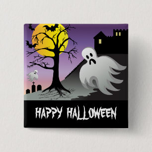 Halloween Ghost Bats 10% Off Sale 15 Cm Square Badge