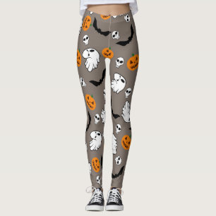 Halloween Ghost Bats Skull Pumpkin Leggings
