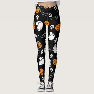 Halloween Ghost Bats Skull Pumpkin Leggings
