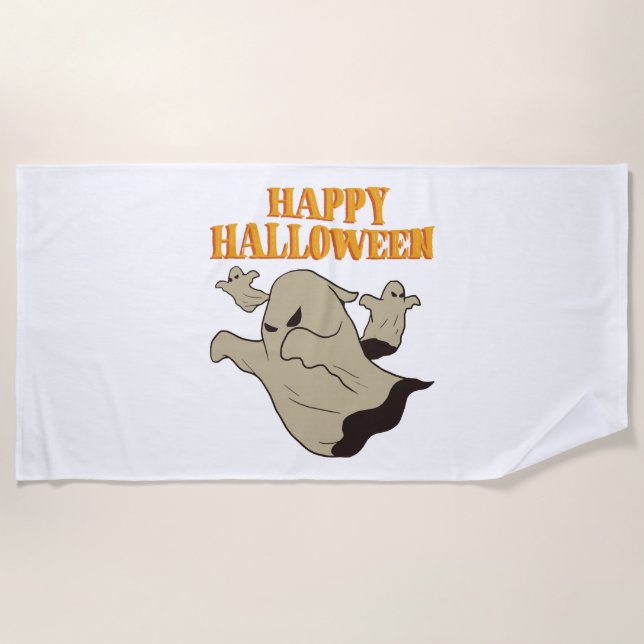 Halloween -Ghost Beach Towel (Front)