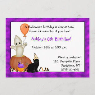 Halloween Ghost Birthday Invitation