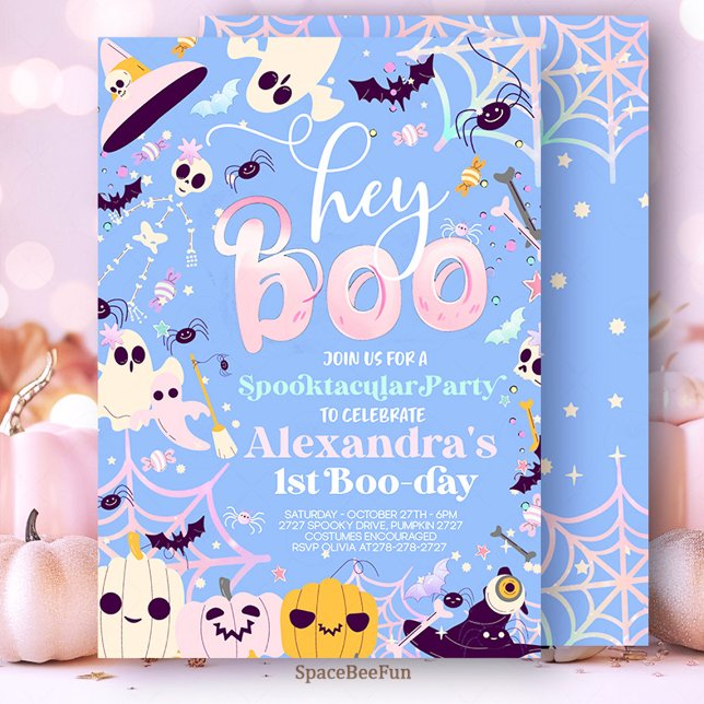Halloween Ghost Birthday Invitation Party Hey Boo (Halloween Ghost Birthday Invitation Party Hey boo Girl Cute Ghost Birthday Spooktacular Halloween 
)