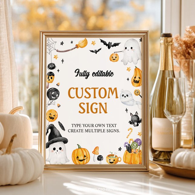 Halloween Ghost Birthday Party Table Sign (Creator Uploaded)