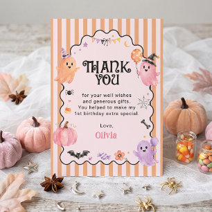 Halloween Ghost Birthday Party Thank You Card