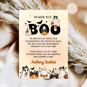 Halloween Ghost Birthday Party Thank You Card