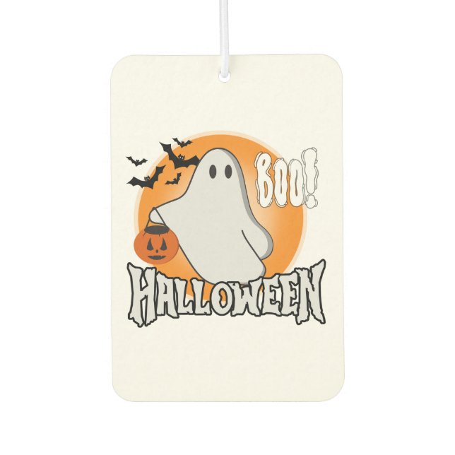 Halloween Ghost Boo Air Freshener - Spooky Pumpkin (Front)