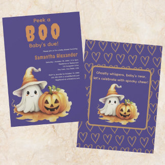 Halloween Ghost Boo baby shower Invitation